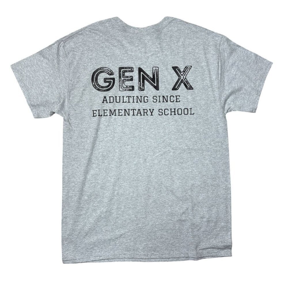 Gildan Gen X Mens T-shirt Size Large Gray Adulting